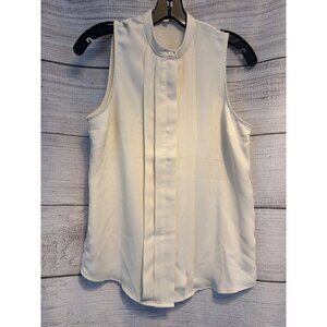 Express White Sleeveless Pleated Blouse Size XS